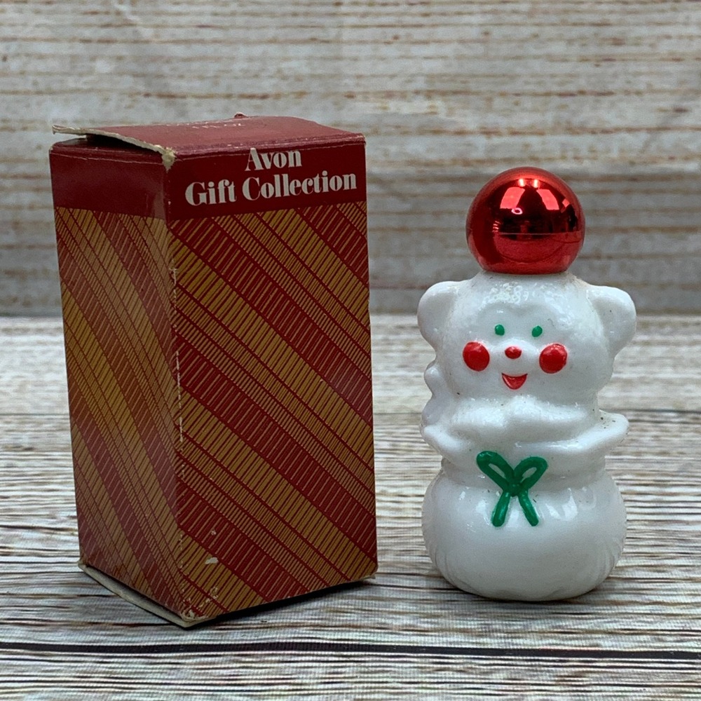 Avon Snug Cub EMPTY Decanter Here's My Heart Cologne Christmas Gift Collection